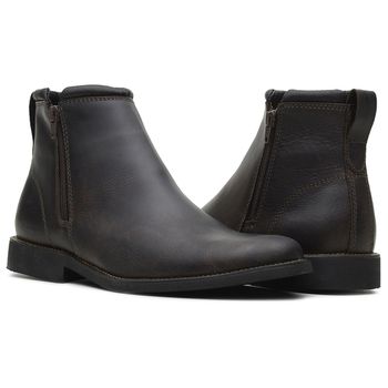 BOTA CHELSEA ANATÔMICA ZIPADA COURO RÚSTICO FOSCO CAFÉ ALMOFADADA - Xucrão Boots | Botas e Botinas Country Premium