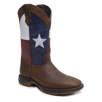 Bota Texana Bandeira Texas Couro Rústico Sela Sola Jump - Xucrão Boots | Botas e Botinas Country Premium