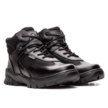 Bota Coturno em couro Militar Armata V-Max - Preto Liso - ARMATA BOTAS