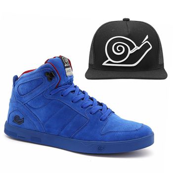 COMBO TêNIS SKATE EMBARCADERO II AZUL ROYAL E BONé - LANDFEET - ARMATA BOTAS