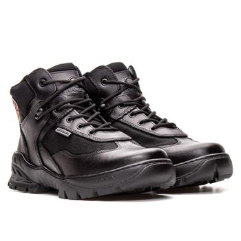 Bota Coturno Em Couro Militar Armata V-Max Samu- Preto Liso Samu - ARMATA BOTAS