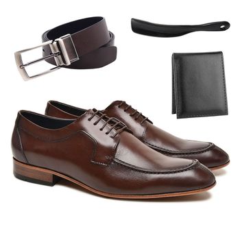 kit Social Logan Mouro + Cinto Dupla Face + Cartei... - BERGANNO