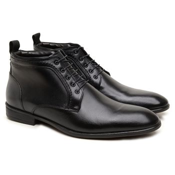 Bota Masculina de Couro Preto Gael - BERGANNO