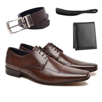 kit Social Monti Mouro + Cinto Dupla Face + Cartei... - BERGANNO