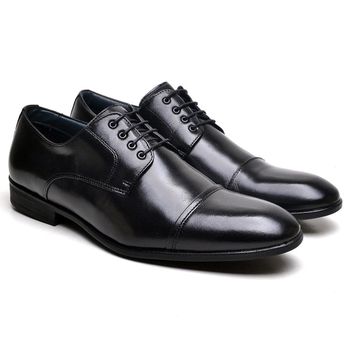 Sapato Social Masculino em Couro Preto Théo - BERGANNO
