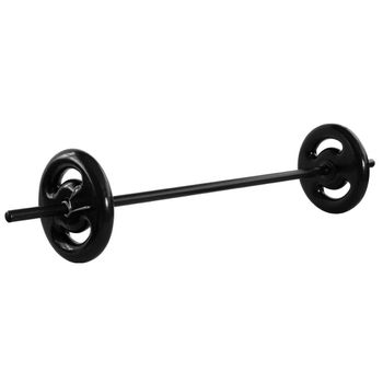 Kit 20kg barra e anilhas emborrachadas - 2kg, 3kg,... - Iniciativa Fitness