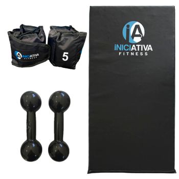 Kit de ginástica em casa - colchonete + par de can... - Iniciativa Fitness