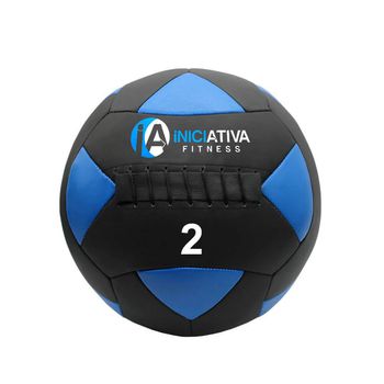 Wall ball 2kg em couro legítimo - WB2K - Iniciativa Fitness