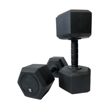 Dumbbell injetado 14kg sextavado monobloco emborra... - Iniciativa Fitness