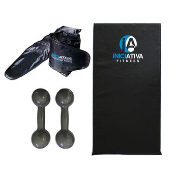 Kit de ginástica em casa - colchonete + par de can... - Iniciativa Fitness