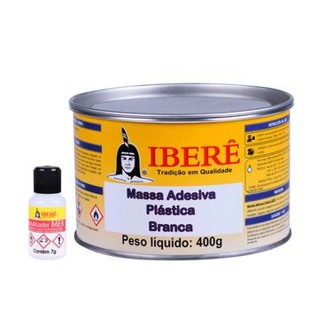 MASSA ADESIVA PLASTICA CINZA 400G IBERE - 04402 - Casa da Borracha