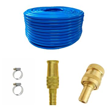 Kit 20m mangueira jardim siliconada azul com engat... - Casa da Borracha