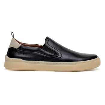 Tênis Casual Masculino Slip-on CNS BOF 001 Preto e Off White - CNS