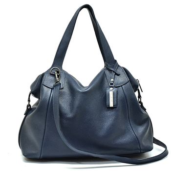Bolsa Grande Couro Legitimo Azul Marinho ref:DM:01 - Daniella Marques | Bolsas Femininas em Couro