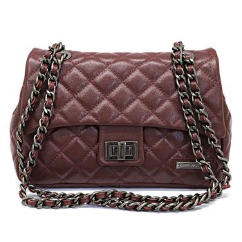 Bolsa Feminina Media Couro Legitimo Marsala DM-17M - Daniella Marques | Bolsas Femininas em Couro