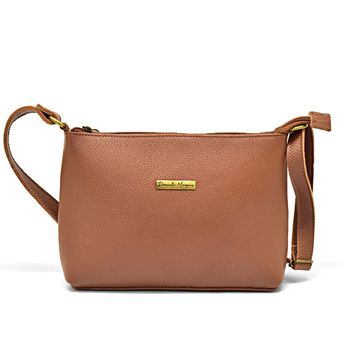 Bolsa Feminina Pequena Transversal Caramelo DM-22 - Daniella Marques | Bolsas Femininas em Couro