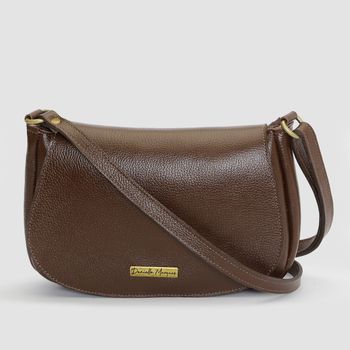 Bolsa media couro legitimo chocolate ref:DM-08 - Daniella Marques | Bolsas Femininas em Couro