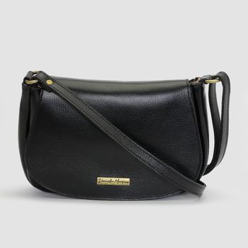 Bolsa Média couro legitimo preta ref: DM-08 - Daniella Marques | Bolsas Femininas em Couro