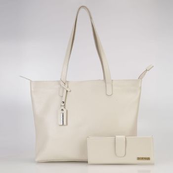 kIT Bolsa Feminina Grande sacola couro legitimo E Carteira OFF WHITE ref:DM-25B - Daniella Marques | Bolsas Femininas em Couro