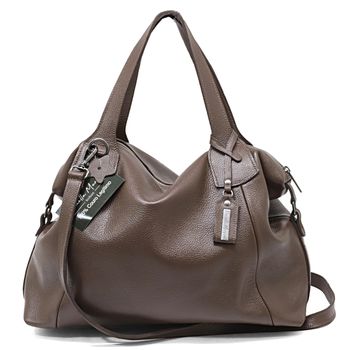 Bolsa grande couro legitimo chocolate ref:DM-01 - Daniella Marques | Bolsas Femininas em Couro