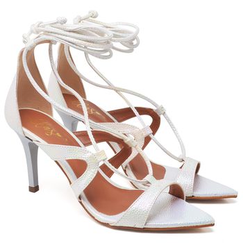 8955 Sandália Salto Médio Bico Folha Arraia Furtacor Branco - ELLA´S ONLINE | Calçados e Acessórios Femininos