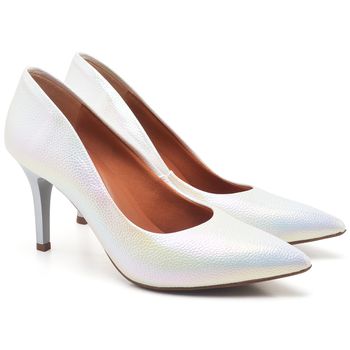 Scarpin Salto Médio Arraia Furtacor Branco - ELLA´S ONLINE | Calçados e Acessórios Femininos