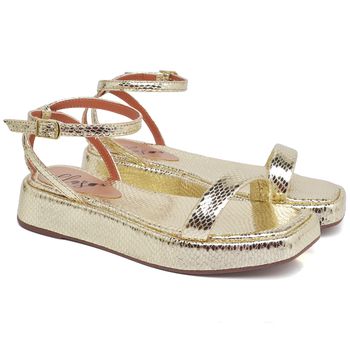 11004 Sandália Flat Cristal Ouro Light - ELLA´S ONLINE | Calçados e Acessórios Femininos