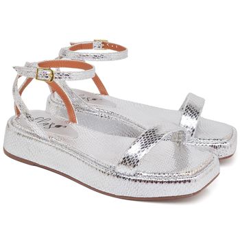 11004 Sandália Flat Cristal Prata - ELLA´S ONLINE | Calçados e Acessórios Femininos