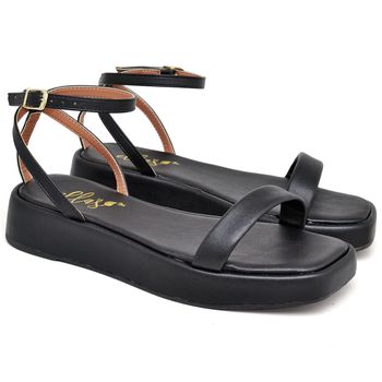 11004 Sandália Flat Napa Preto - ELLA´S ONLINE | Calçados e Acessórios Femininos