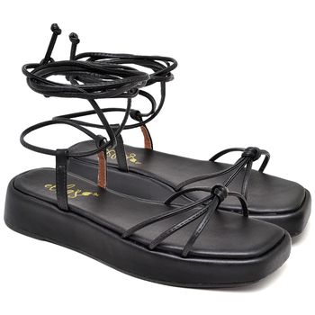 11018 Sandália Flat Napa Preto - ELLA´S ONLINE | Calçados e Acessórios Femininos