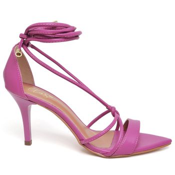8926 Sandália Salto Médio Bico Folha Napa Velvet - ELLA´S ONLINE | Calçados e Acessórios Femininos