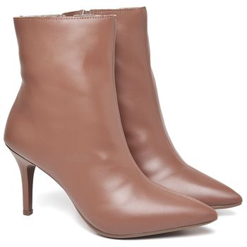 9101 Bota Cano Curto Salto Fino Médio Napa Caramelo - ELLA´S ONLINE | Calçados e Acessórios Femininos