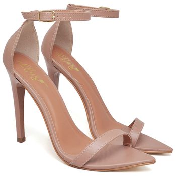 7910 Sandália Salto Alto Bico Folha Napa Mocha Mousse - ELLA´S ONLINE | Calçados e Acessórios Femininos