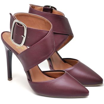 7920 Scarpin Salto Alto Bico Folha Napa Marsala - ELLA´S ONLINE | Calçados e Acessórios Femininos