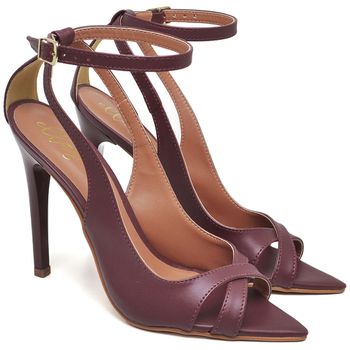 7929 Sandália Salto Alto Bico Folha Napa Marsala - ELLA´S ONLINE | Calçados e Acessórios Femininos