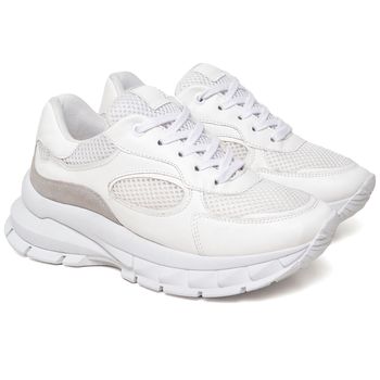 T3001 Tênis Casual Feminino Chunky Napa Branco - ELLA´S ONLINE | Calçados e Acessórios Femininos