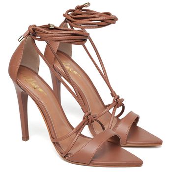 7926 Sandália Salto Alto Napa Caramelo - ELLA´S ONLINE | Calçados e Acessórios Femininos