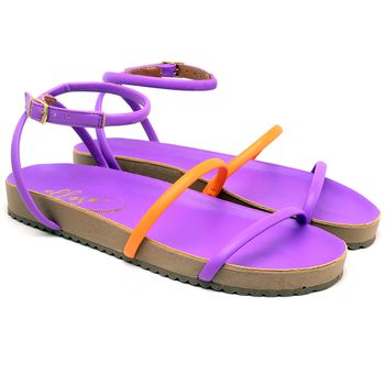 Sandália Rasteira Birken Napa Iris/Carnelian - ELLA´S ONLINE | Calçados e Acessórios Femininos