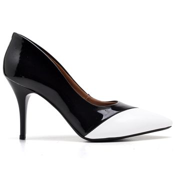 Scarpin Salto Medio Verniz Bicolor - ELLA´S ONLINE | Calçados e Acessórios Femininos