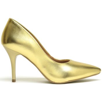 Scarpin Salto Medio Metalizado Ouro - ELLA´S ONLINE | Calçados e Acessórios Femininos