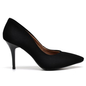 Scarpin Salto Medio Nobuck Preto - ELLA´S ONLINE | Calçados e Acessórios Femininos