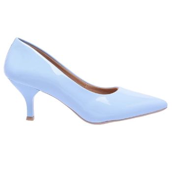 Scarpin Salto Baixo Verniz Azul - ELLA´S ONLINE | Calçados e Acessórios Femininos