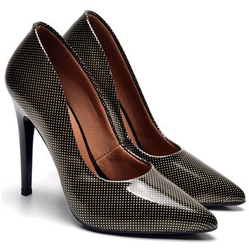 Scarpin Salto Alto Estrelar Preto - ELLA´S ONLINE | Calçados e Acessórios Femininos