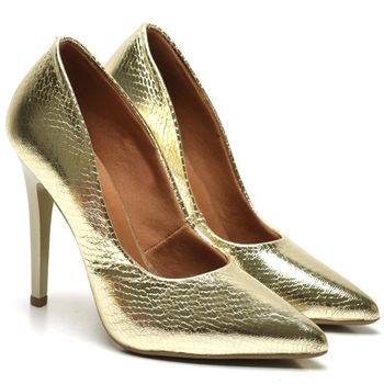 Scarpin Salto Alto Cristal Ouro Light - ELLA´S ONLINE | Calçados e Acessórios Femininos