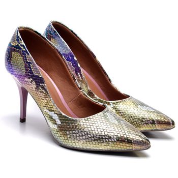 Scarpin Salto Médio Snake Holografico Candy - ELLA´S ONLINE | Calçados e Acessórios Femininos
