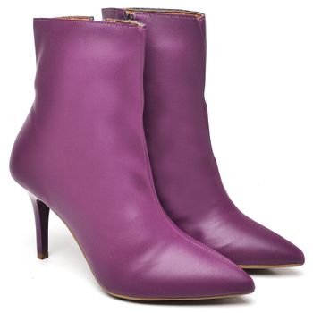 9101 Bota Cano Curto Salto Fino Médio Napa Hibisco - ELLA´S ONLINE | Calçados e Acessórios Femininos