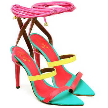 7936 Sandália Salto Alto Bico Folha Napa Aloha/Color - ELLA´S ONLINE | Calçados e Acessórios Femininos