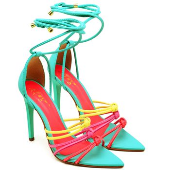 7937 Sandália Salto Alto Bico Folha Napa Aloha/Color - ELLA´S ONLINE | Calçados e Acessórios Femininos