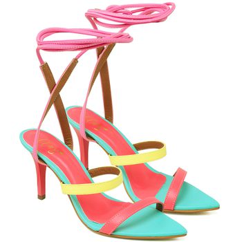 8936 Sandália Salto Médio Bico Folha Napa Aloha/Color - ELLA´S ONLINE | Calçados e Acessórios Femininos
