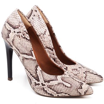 Scarpin Salto Alto Animalier Branco - ELLA´S ONLINE | Calçados e Acessórios Femininos